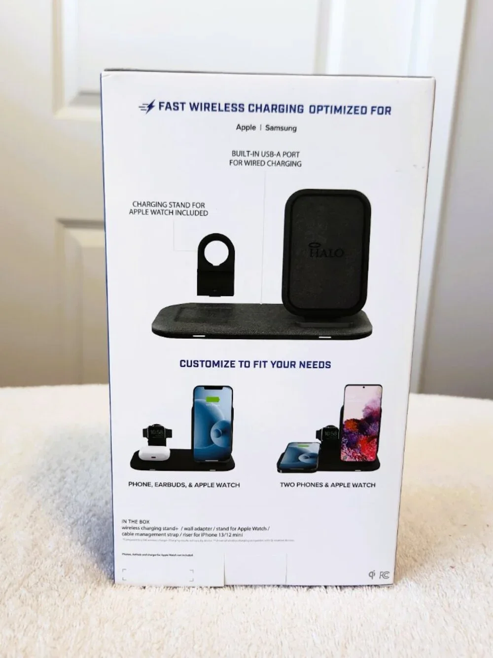 HALO Wireless Charging Stand+ 15W Fast Charge 3 Devices Qi NEW Sealed